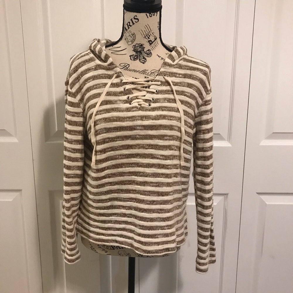 Striped Knit Hoodie